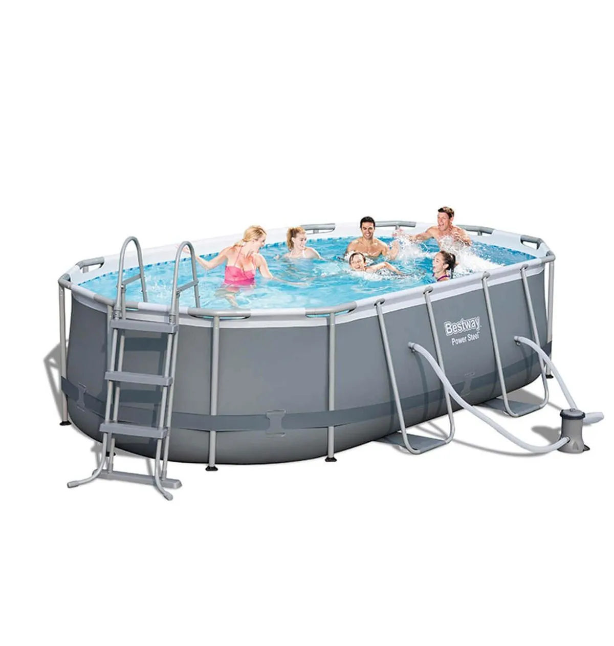 PISCINE BESTWAY POWER STEEL OVALE 4,27X2,50X1,00 — vue 1