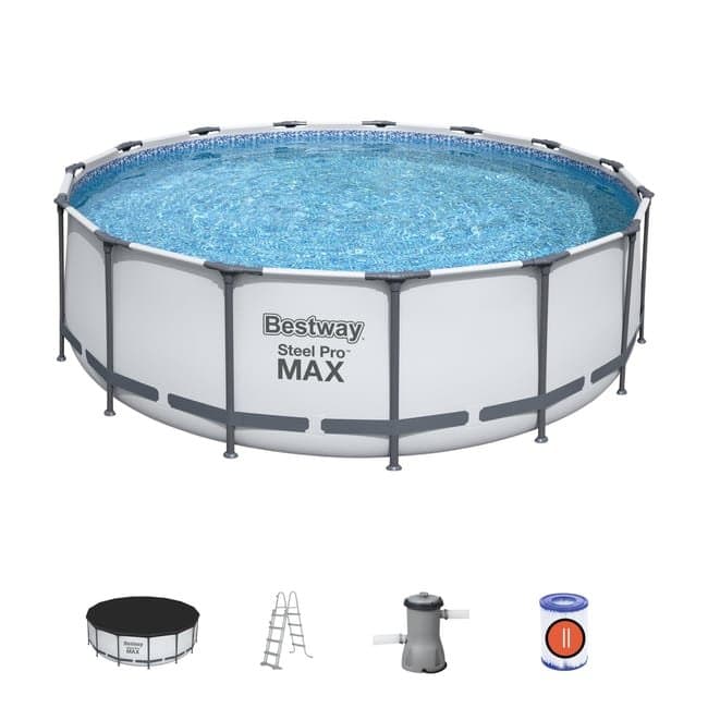 Piscine hors-sol STEEL PRO BESTWAY, Diam.4,57 m x H. 1,22 m — vue 1