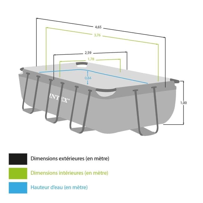 Piscine tubulaire INTEX Prism Frame rectangulaire L.4,00 x l.2,00 x H. 1,00m — vue 3